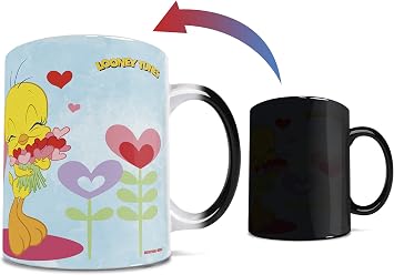 Morphing Mugs Looney Tunes Tweety Bird Valentines Day 11 oz | Heat changing ceramic mug | Hidden design reveal | Home, office or travel use