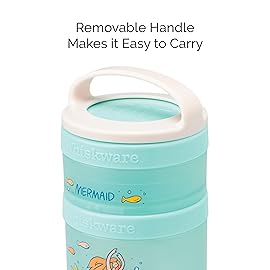 Whiskware Stackable Snack Containers for Kids and Toddlers, 3 Stackable Snack Cups for School or Travel, Mermaid (Pack of 1)