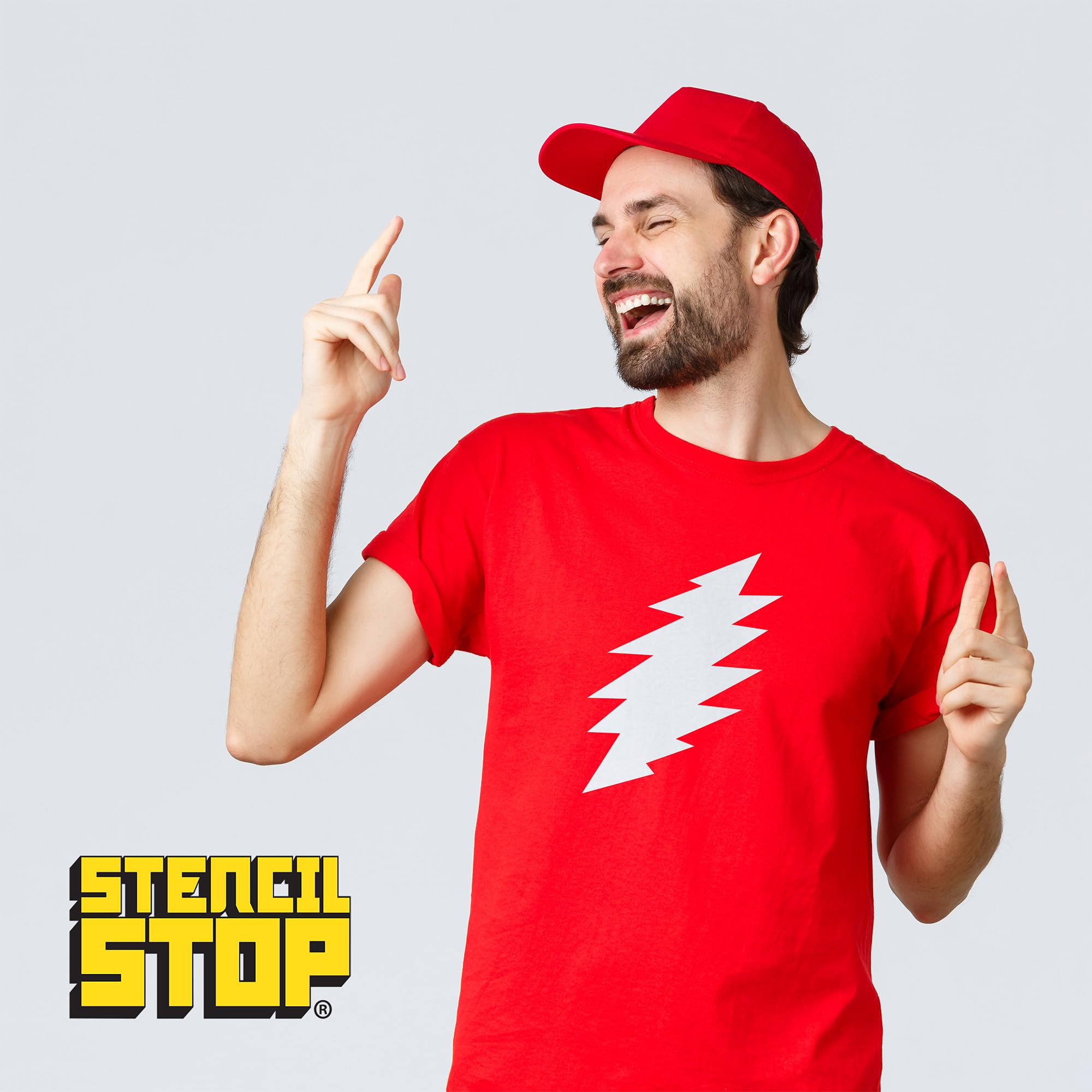 Stencil Stop Pochoir éclair – 21 x 30,5 cm – Pochoirs réutilisables pour peinture sur bois, murs, tissus et rochers – Plastique Mylar durable de 14 mm pour loisirs créatifs et projets artistiques
