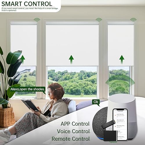 Miniatura 6 de DONGFXK Panel solar motorizado persianas enrollables mejoradas a inteligentes con oscurecimiento de cortesía persianas eléctricas automáticas para