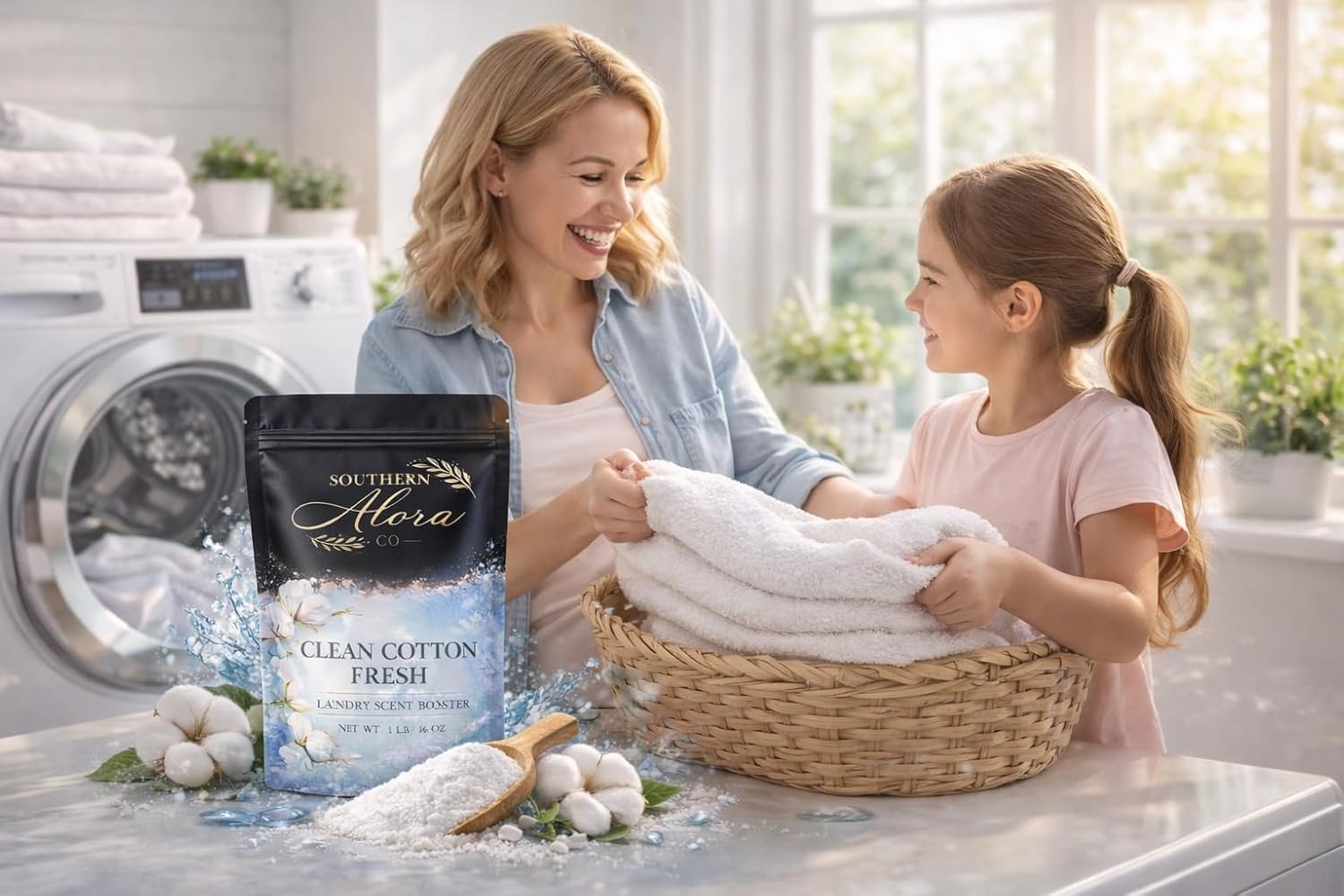Southern Alora Laundry Scent Booster Powder, Clean Cotton Fresh