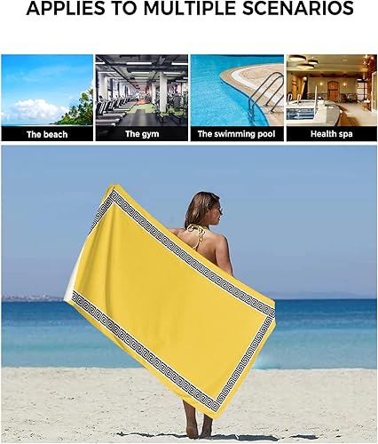 Miniatura 6 de Yellow Black Bath Towels for Bathroom Set - Luxury Towels Gifts for Women,Quick Dry Beach Kitchen Hand Hair Face Yoga Workout Gym Towel and Dish