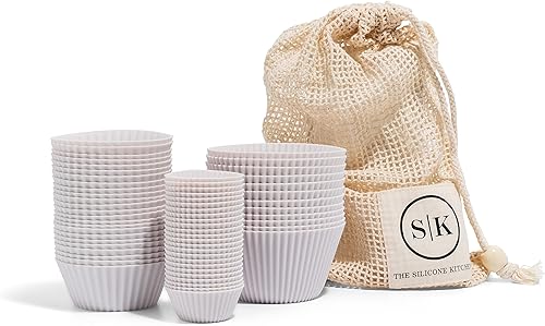 Miniatura 12 de The Silicone Kitchen Vasos de silicona reutilizables para hornear, no tóxicos, sin BPA, aptos para lavavajillas, regulares, paquete de 24, color