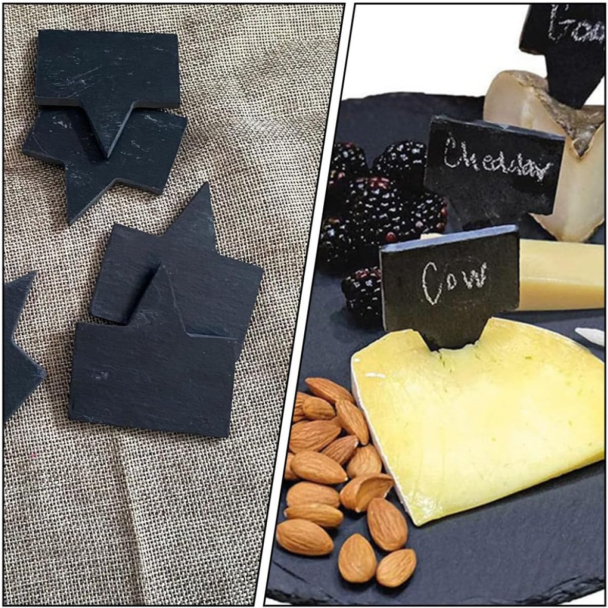 10pcs Cheese Markers 5x7cm Square Cheese Labels for Charcuterie Boards and Buffet Food Tags