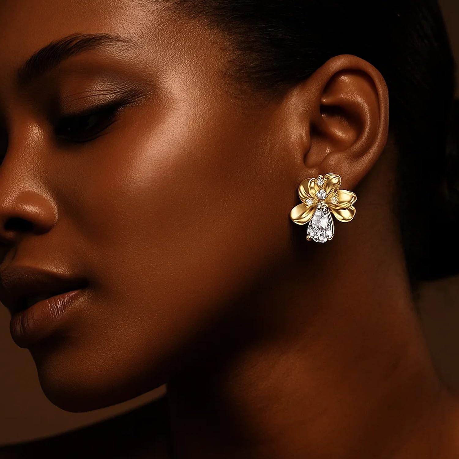 COTATI Flower Earrings for Women，Gold Plated & Silver Floral Stud Earrings，Statement Earrings with 925 Sterling Silver Posts，Hypoallergenic Summer Gift - Image 5