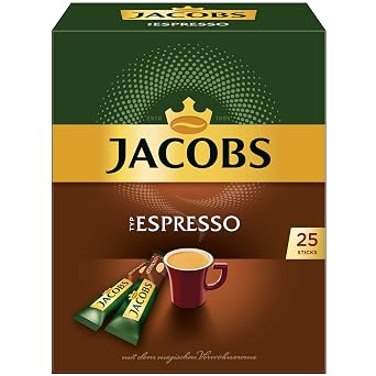 Jacobs Type Espresso Instant Ground Coffee, 25 Portions Pack of 1