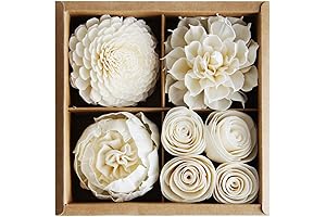 Mixed White Natural Dried Flower and Cotton Wick Oil Diffuser Set by Plawanature