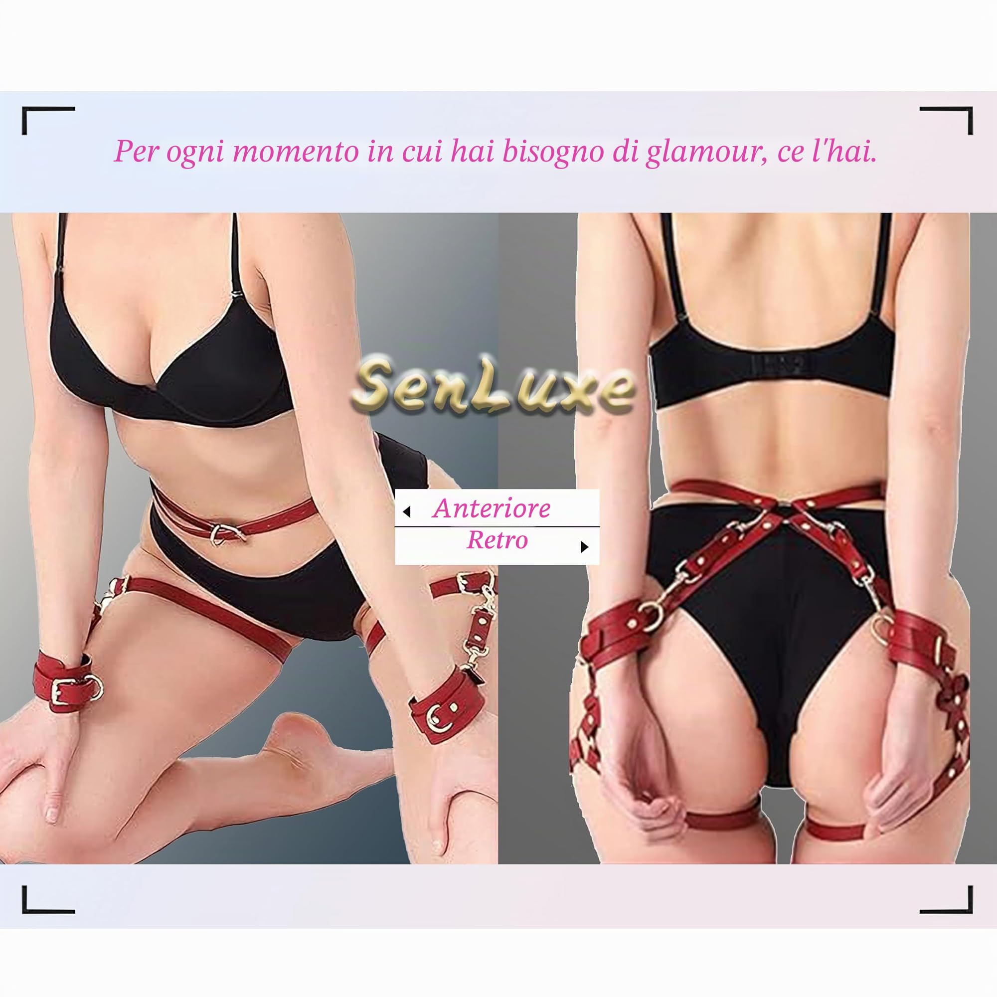 Punk Leather Thigh Harness & Waist Chain Belt – Perfetto per Halloween, discoteche ed eventi gotici