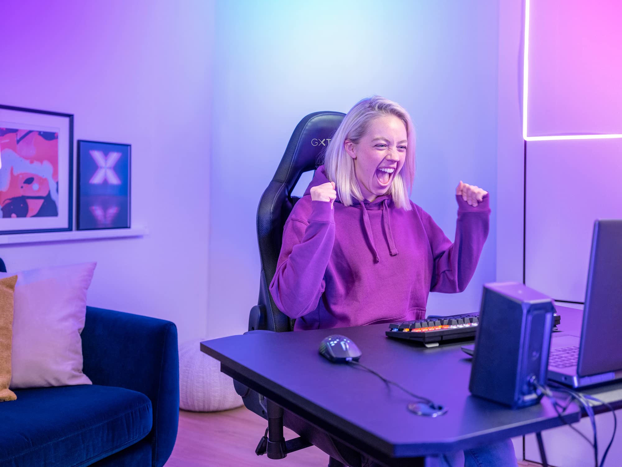 Trust Gaming GXT 609 Zoxa Système d'Enceintes, Haut-parleurs Gamer, 6 Modes d'Éclairage RGB, 12 W, Alimentation USB, Système Audio pour PC et Ordinateur Portable - Noir