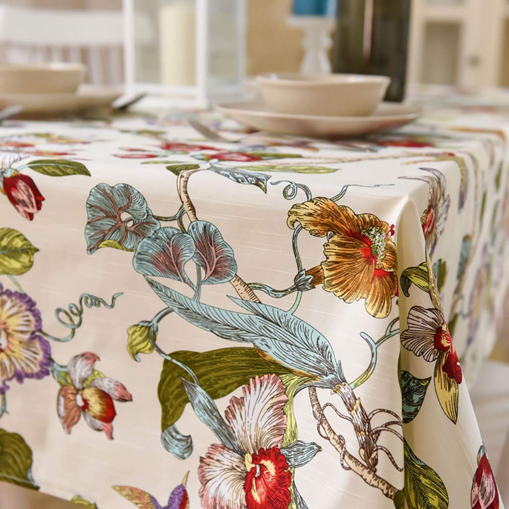 Nappe broderie à la main fleur blanche en tissu pour table à manger et table basse