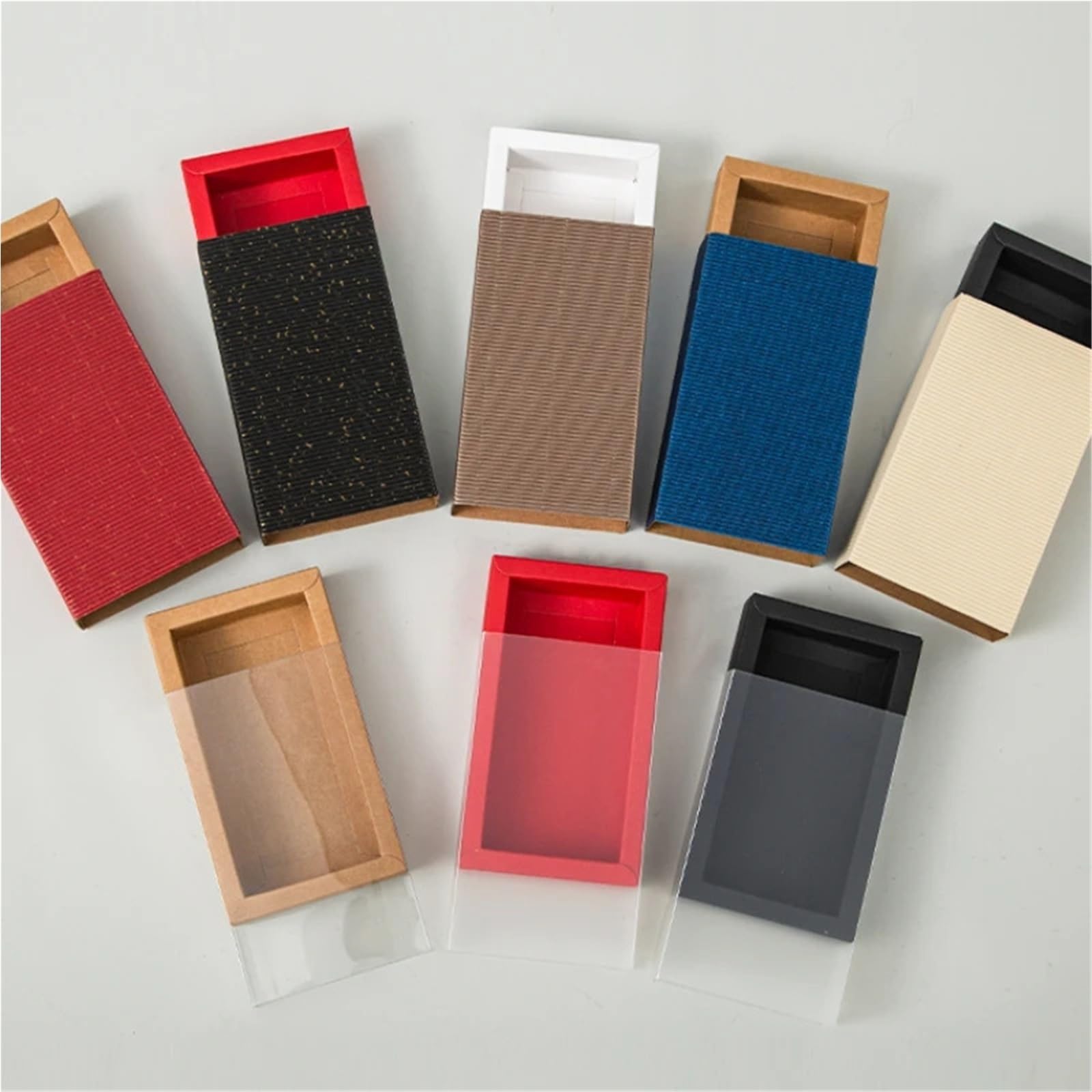 Packung Kraftpapier-Lippenstiftetuis 20 Stück Kraftpapier-Schubladen-Geschenkboxen in verschiedenen Größen