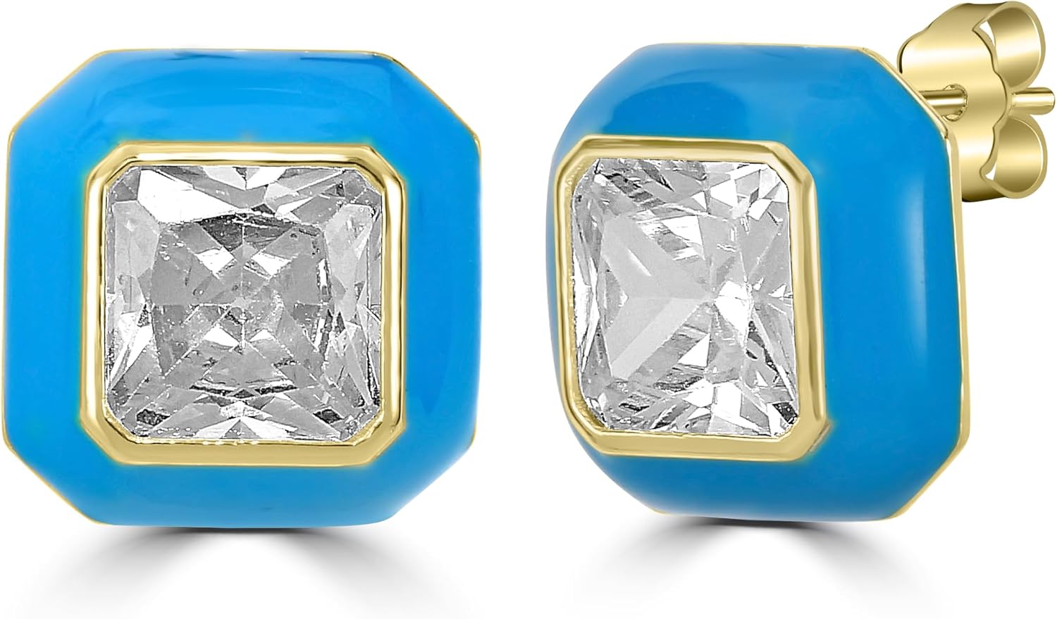 Bob Mackie Jewelry Gold over Brass Cubic Zirconia Stud Earrings