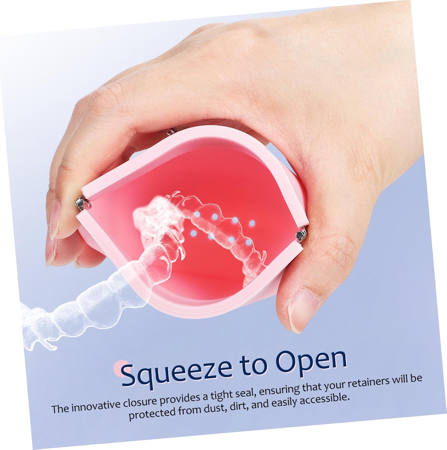 Portable Retainer Storage Box Slim and Compact Retainer Case Holder Drainage Holes