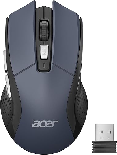 Acer Ratón Inalámbrico 4000 dpi, Wireless Mouse 2.4GHz con 5 Niveles de dpi Ajustables, Ratón sin Cables a Pilas, Ratón USB-A para Portátil, PC y Chromebook