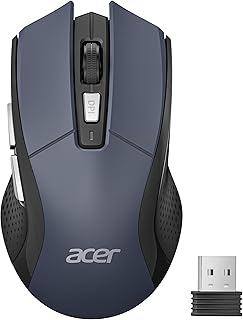 Acer Ratón Inalámbrico 4000 dpi, Wireless Mouse 2.4GHz con 5 Niveles de dpi Ajustables, Ratón sin Cables a Pilas, Ratón USB-A para Portátil, PC y Chromebook