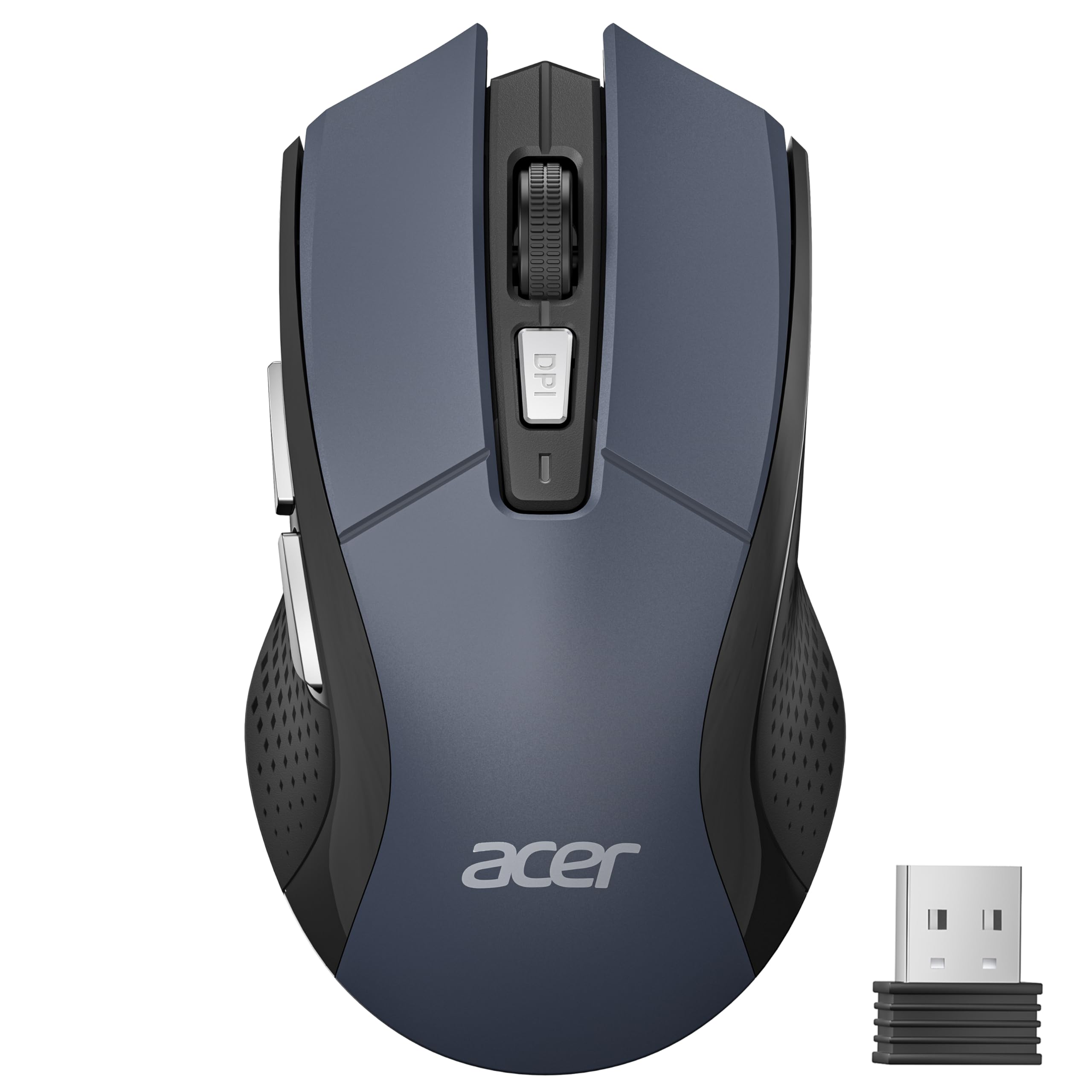 Acer Ratón Inalámbrico 4000 dpi, Wireless Mouse 2.4GHz con 5 Niveles de dpi Ajustables, Ratón sin Cables a Pilas, Ratón USB-A para Portátil, PC y Chromebook