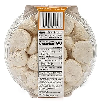 Krunchy Melts Original Meringue Cookies | Salted Caramel Flavor | Only 90 Calories Per Serving | Low Fat, Gluten Free, Dairy Free (4 Oz)