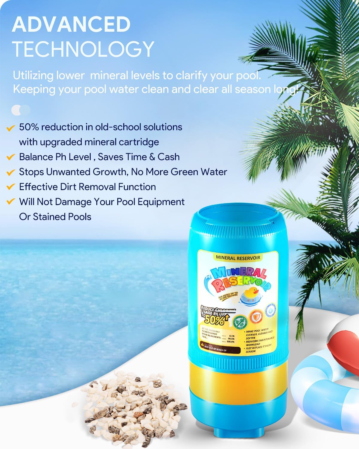 5400 Mineral Reservoir for Pool Model 5400 Cycler System, 5400 Mineral Cartridge Pack for Pools up to 40,000 gallons
