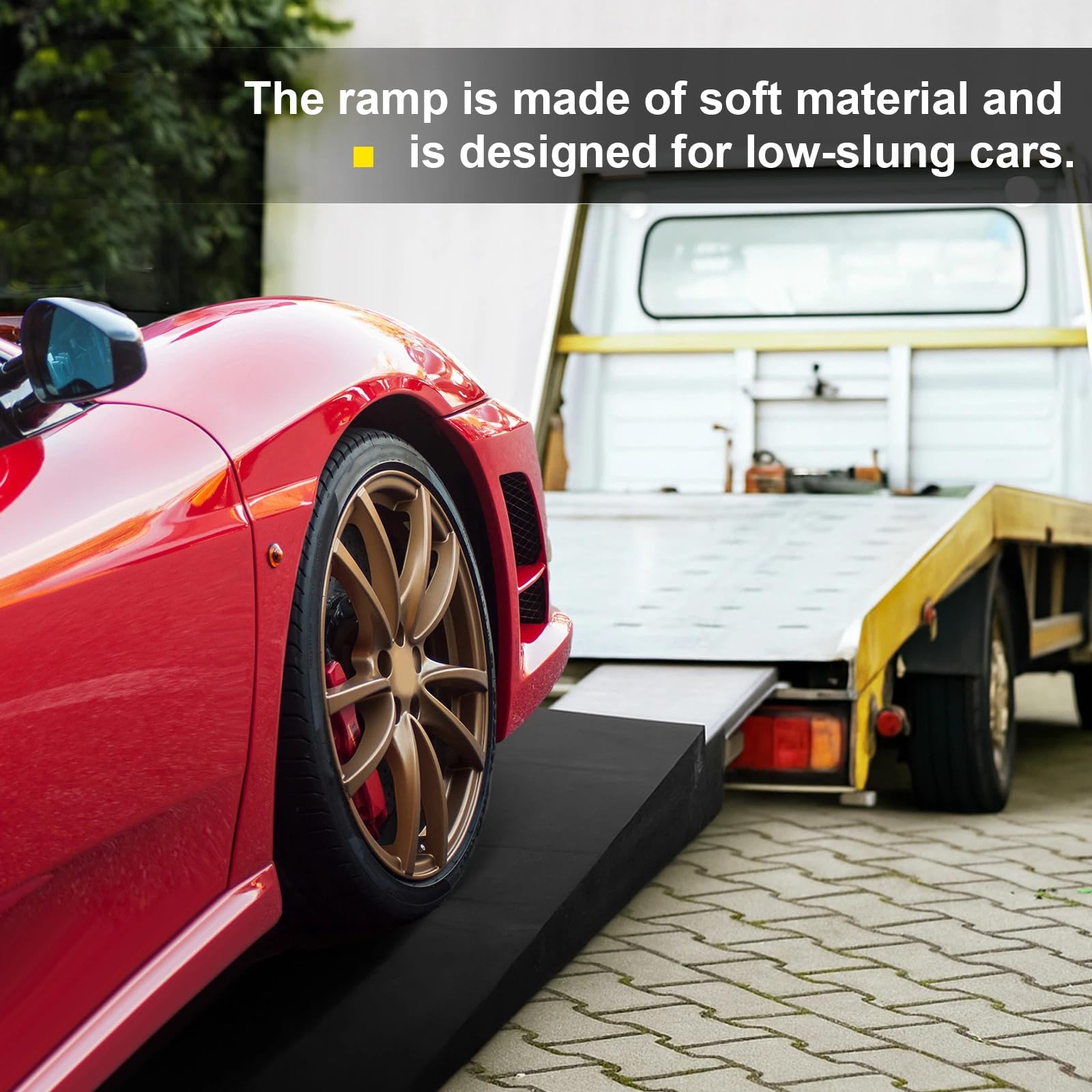 Condition photo showing New/Like New for leinuosen 2 pcs 5" h trailer ramp 4.3 degree approach angle, low profile car ramps for trailers, racing cars, sports cars(67" l x 14" w x 5" h)