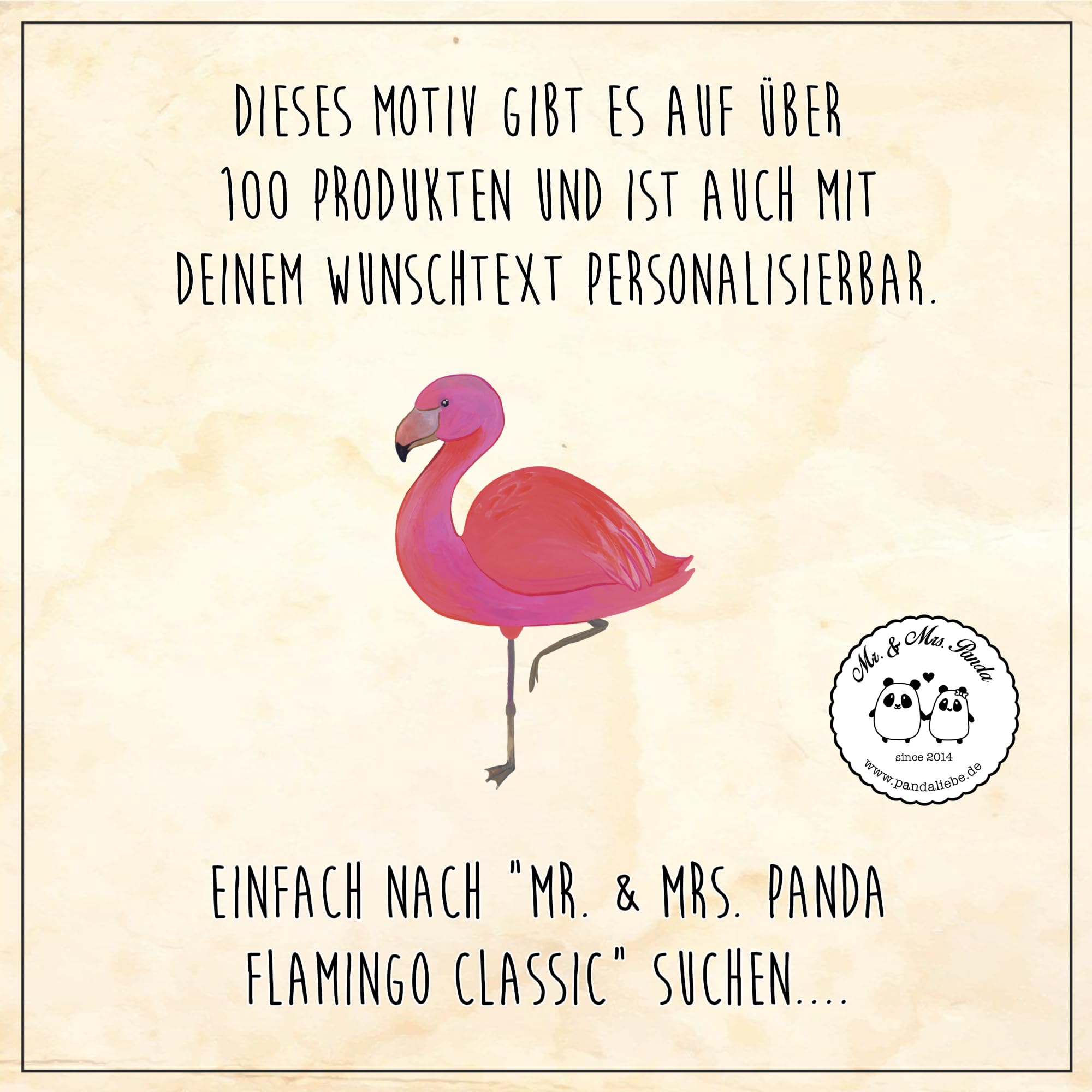 Mr. & Mrs. Panda Personalisierte Fußmatte Flamingo Classic 40 x 60 cm - Geschenke, Prächtig, Stolz, Individuelle, Ich, Freundin, personalisierbar, Türmatte, Selbstliebe, Fussmatte, personalisiert