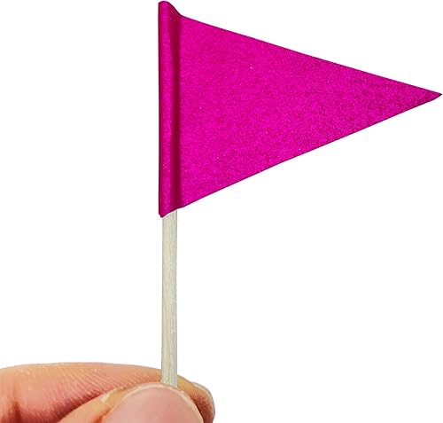 Vista 4 de GentleGirl 100 banderas sólidas en blanco para palillos de dientes, pequeñas mini decoraciones lisas para cupcakes, banderas triangulares
