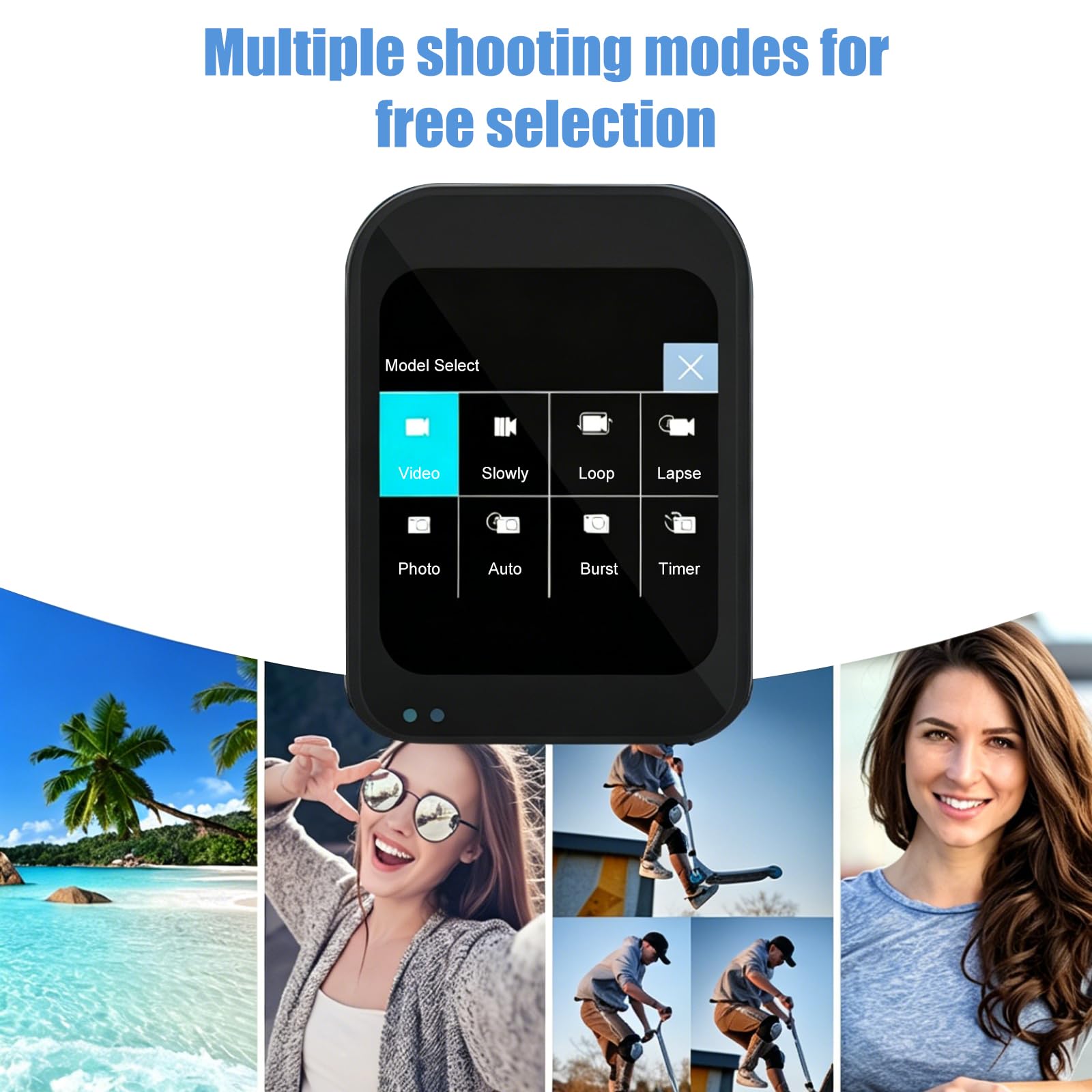OBEST Sports Camera 4K Mini Vlog Camera, Cámara de acción portátil con rastreo Facial, Pantalla táctil de 1,69 Pulgadas, ELS Anti Shake, Apto para Deportes al Aire Libre, Conducir, Viajar, Vlog