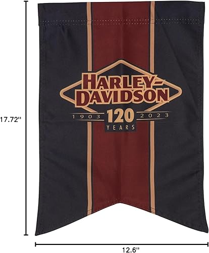 Miniatura 2 de Harley-Davidson Bandera de jardín resistente a la intemperie del 120 aniversario de edición limitada