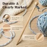 LIHAO 36pcs Bamboo Knitting Needles With Single Size Sharp(18 Sizes From 2.0mm to 10.0mm)