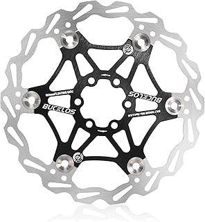 BUCKLOS 160mm 180mm 203mm Floating Disc Brake Rotor, Stainless Steel MTB Brakes Rotors with 6PC Bolts, Ultra-light Floating Disc Rotor fit Mountain Bike Road Bikes BMX(Black、Red)…