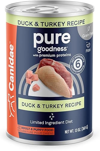 Miniatura 10 de Canidae Pure Limited Ingredient - Alimento húmedo prémium para perros, receta de cordero, pavo y pollo, 13 onzas (caja de 12), sin granos