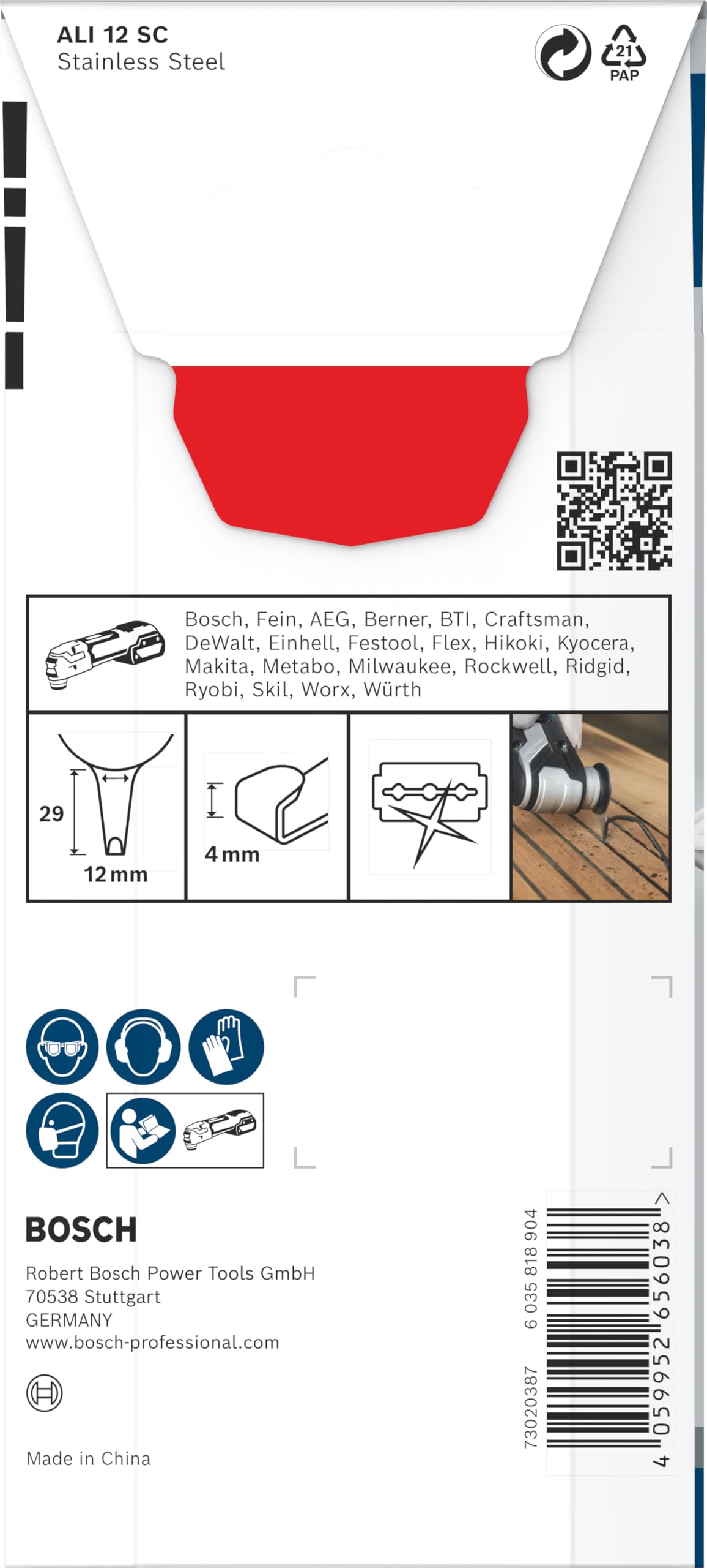 Bosch 1x Lame pour outil multifonctions PRO Silicone ALI 12 SC (pour Silicone, Silicone, Largeur 12 mm, Professional Accessoire Outil multifonction)