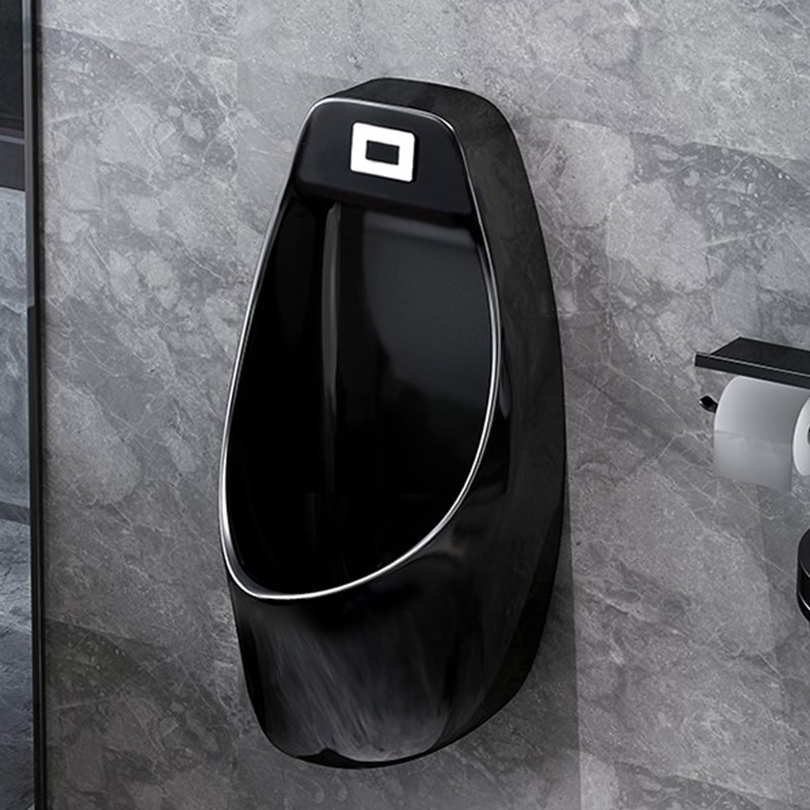 Urinario de cerámica automático con sensor para hombres,Urinario con inteligente sensor de pared,Urinario antisalpicaduras para hombres doméstico/comercial,Para casas particulares, hoteles(Wall Drain)