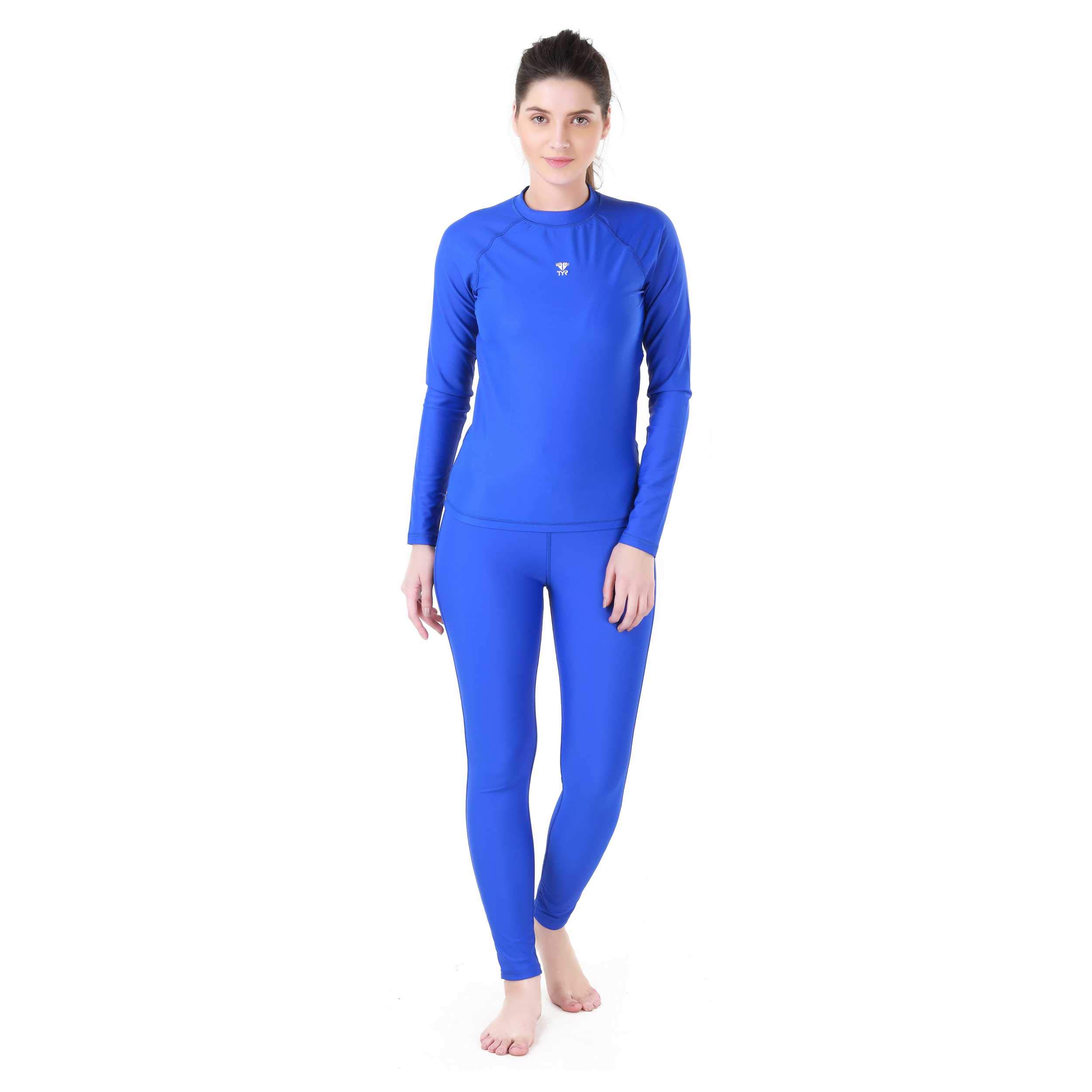 Eco Long Sleeve Nylon Rashguard for Women, Size-M/34, Color-Cobalt-image-17