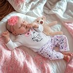 JIZHI Poupées de bébé réalistes - Poupées de bébé réalistes de 17 po avec corps souple, poupées de bébé réalistes en vinyle complet, poupées de vie réelle pour filles avec kit d'alimentation dans une boîte cadeau