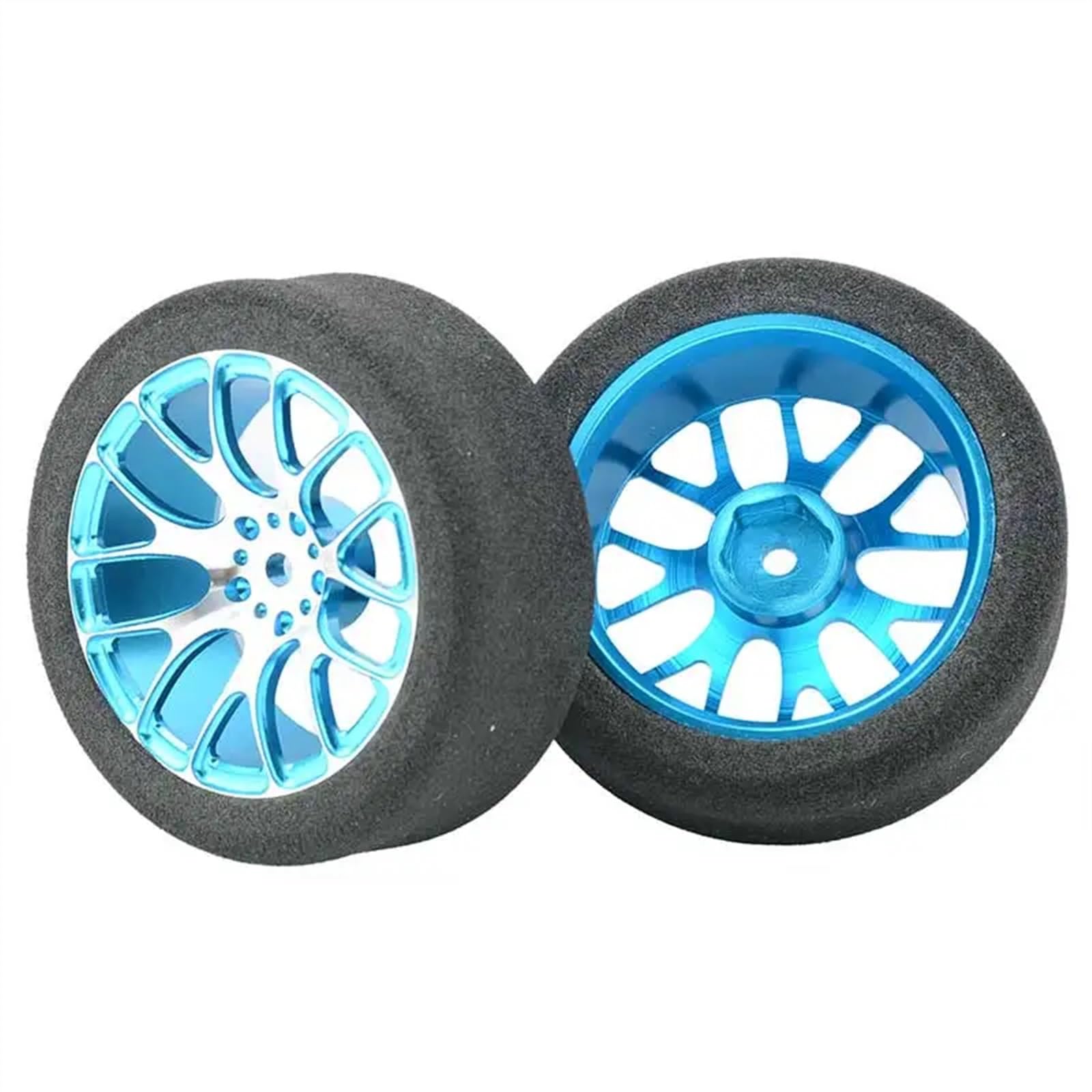 RC NeumáTicos Compatible con Wltoys 144001 124016 124017 124018 124019 104001 Juego De 4 Llantas De Espuma De 68 Mm para Neumáticos De Coche RC(Blue)