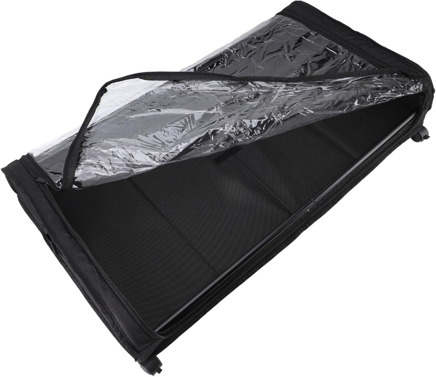 Fdit Under Bed Storage Container with Wheels High Load Bearing Rolling Drawer for Clothes Shoes Blankets,Transparent Window and Label Design for Home Organization (Black)