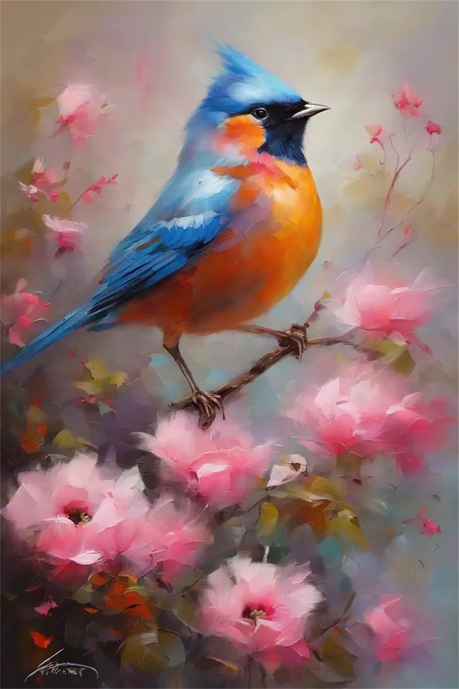 Diamond Painting Adulte 5D Oiseau pour Décoration Murale Salon 60x90cm