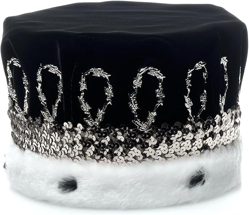 Miniatura 5 de Anderson's Corona de terciopelo azul, piel sintética, borde plateado, 6 12 pulgadas, corona King para graduación, regreso a casa, baile escolar,