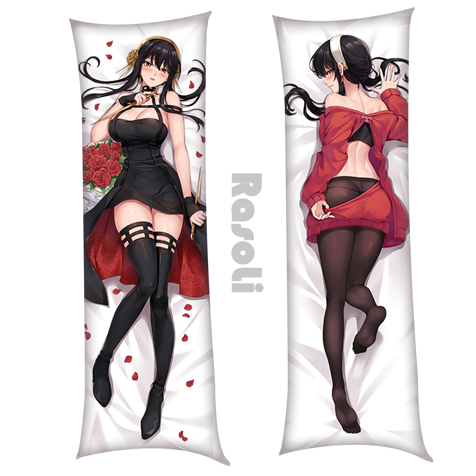 Anime Game Pillowcase Yor Forger Hugging Body Pillow case Cover 150x50cm(59in X 19.6in), Double-Sided Printed Decorative Peach Skin Dakimakura (A)