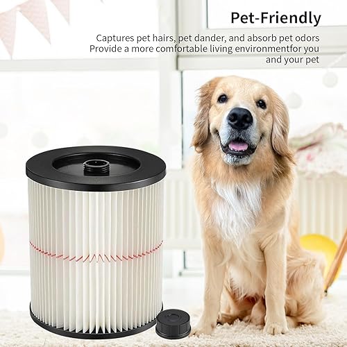 Miniatura 2 de Filtro de repuesto para aspiradora 97457 VF6000 compatible con Ridgid Shop Vac de 5-20 galones para aspiradoras húmedassecas WD5500 WD0671 WD6425