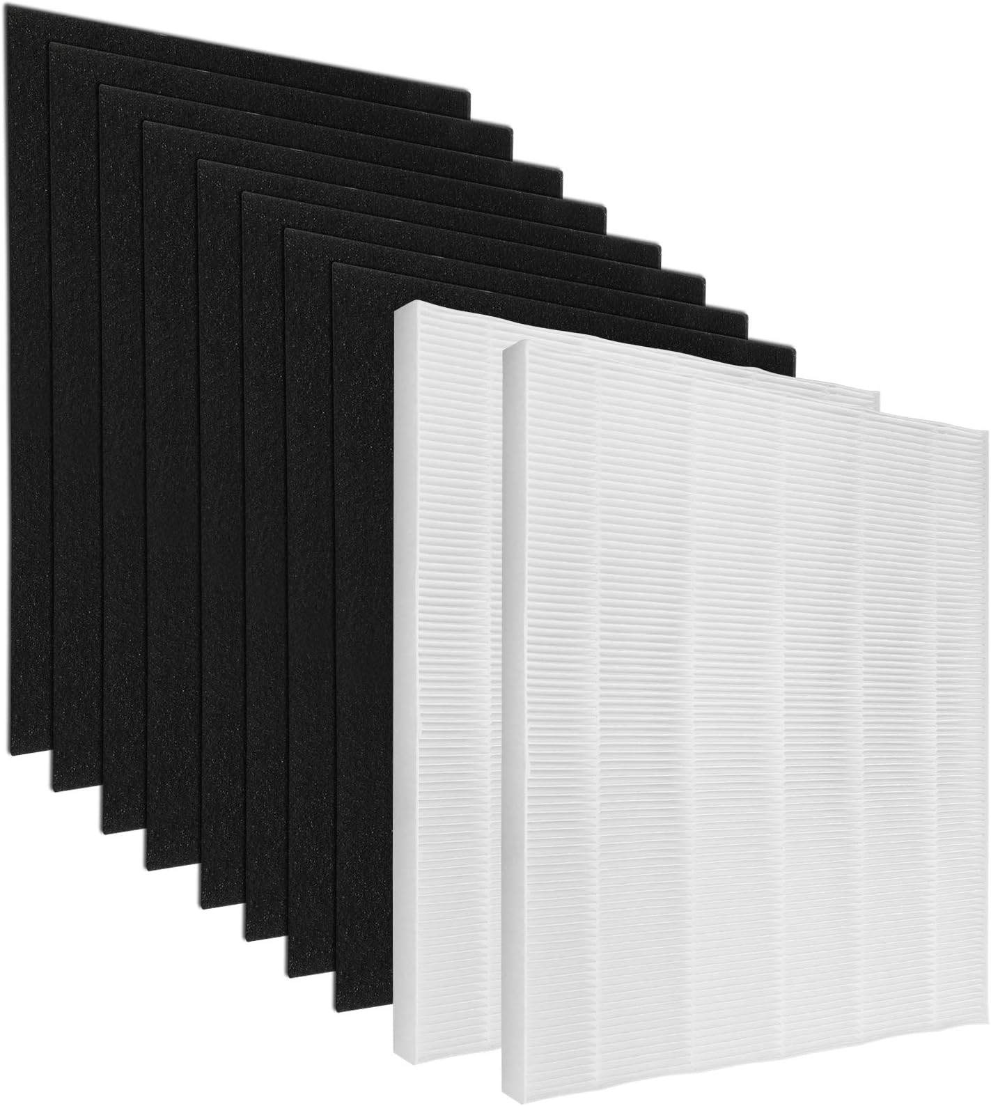C545 True H13 HEPA Replacement Filter S Compatible with Winix C545,Replacement for Winix S Filter Part 1712-0096-00 and 2522-0058-00, 2 x True HEPA Filter + 8 x Activated Carbon Pre-Filters