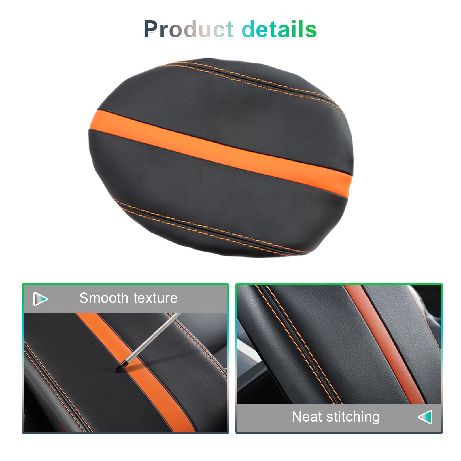 GAFAT MG 4 EV MG4 Electric 2023 2024 2025 Mittelarmlehne Abdeckung, MG 4 2023 Mittelkonsole Armlehne Schutz, PU Mikrofaser leder Polster, MG4 Zubehör (Orange)