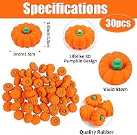 Vista 2 de FOIMAS 30 borradores de calabaza 3D, mini borrador de goma de calabaza para niños, estudiantes, Halloween, otoño, Acción de Gracias, fiesta
