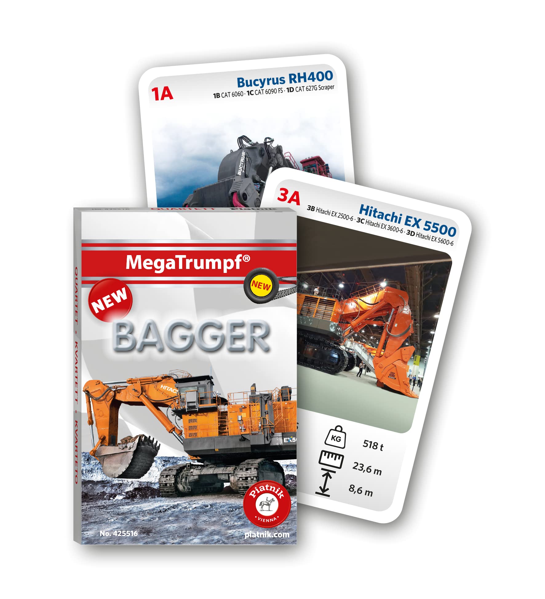 Jeu de Cartes Piatnik Excavatrice - Amusement Portable pour 10 ans et Plus