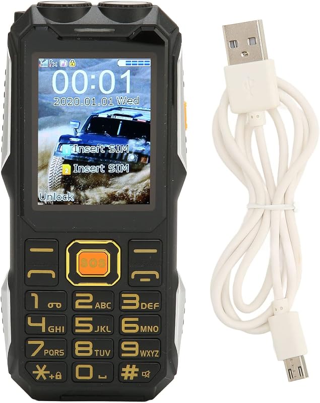 Teléfono celular para personas mayores desbloqueado 2G con batería de 16800 mAh | Teléfono retro con doble SIM para personas mayores, diseño fácil de usar con botones grandes, teléfono plegable de larga espera con reproductor MP3