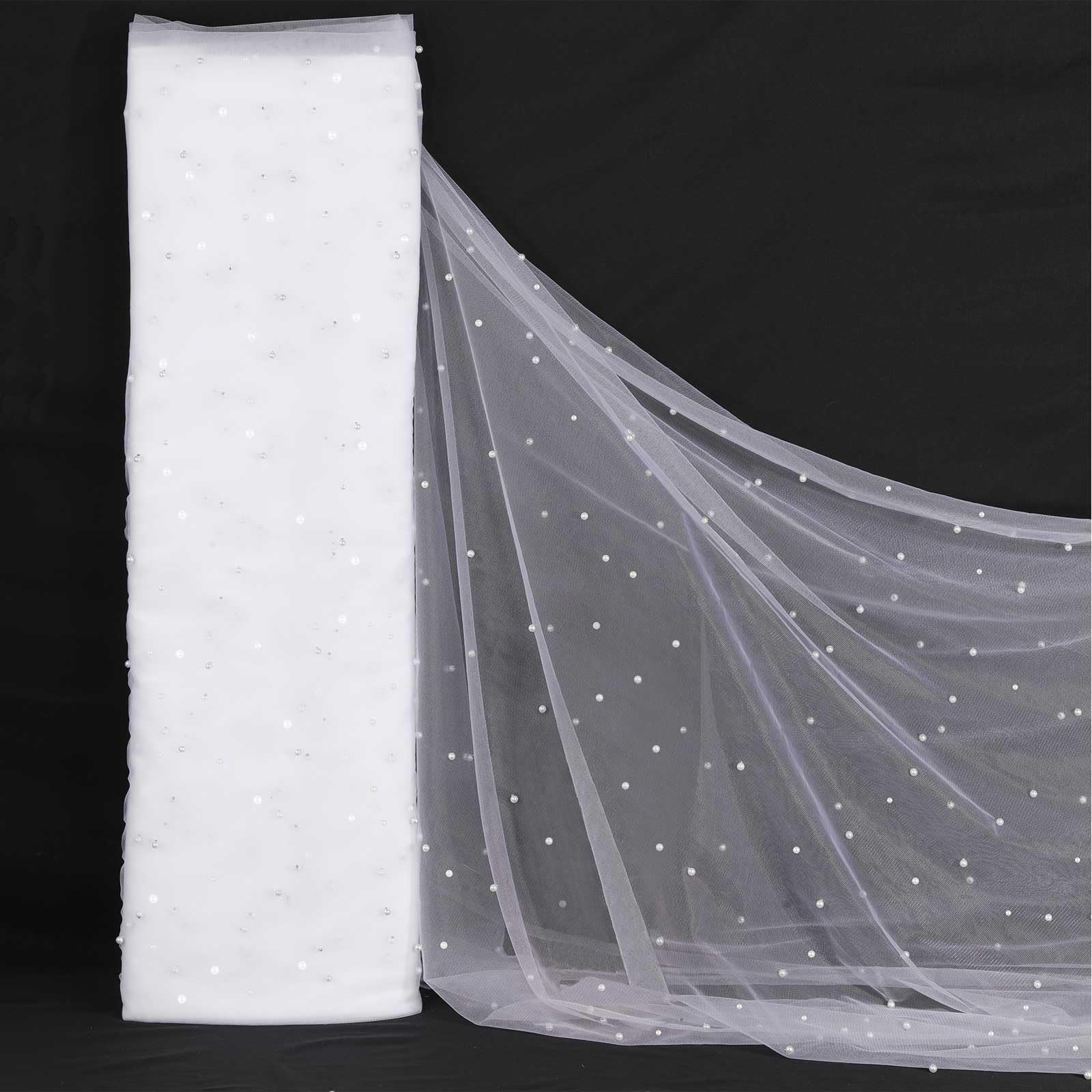 White Pearl Tulle Fabric 3 Yard: Sheer Fabric for Bridal