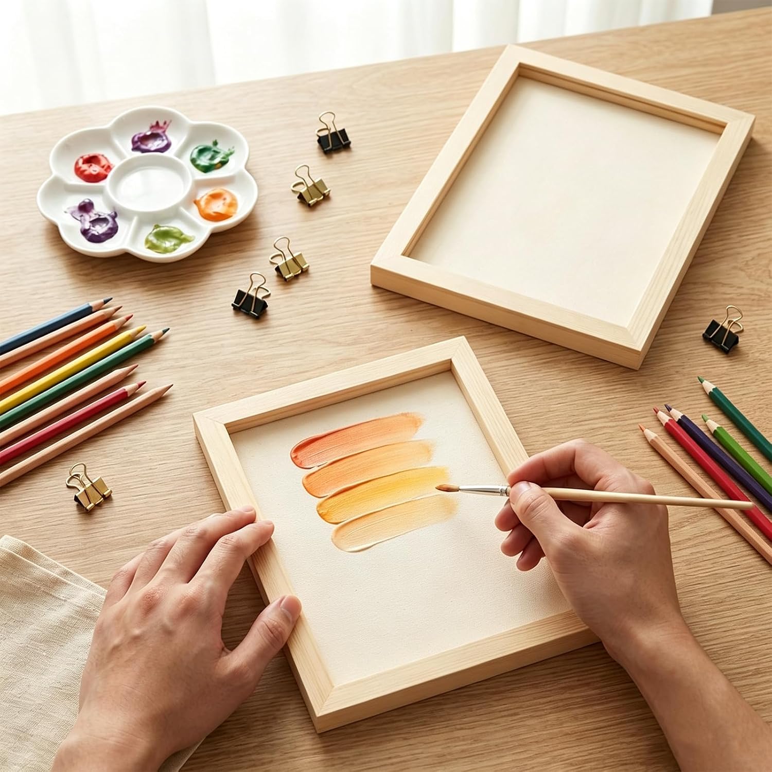 FSWCCK 6 Pack 8x10 Unfinished Wood Panels for Painting, Cradled Wood Canvas