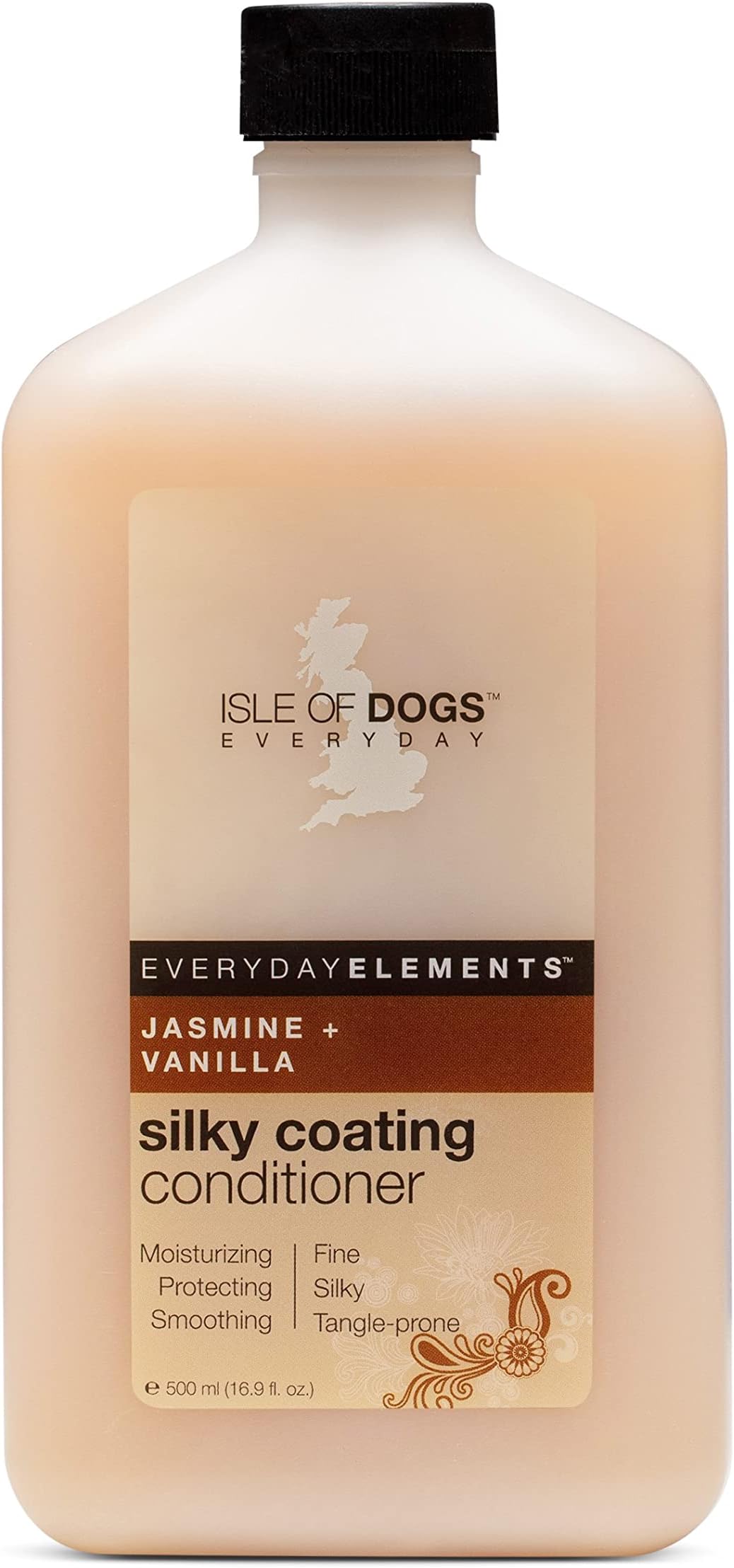 Isle of Dogs - Everyday Elements Silky Coating Conditioner For Dogs - Jasmine + Vanilla - Moisturizing Pet Conditioner With Aloe Leaf Juice For A Softer, Shinier Coat - 16.9 Oz, (711-16oz)