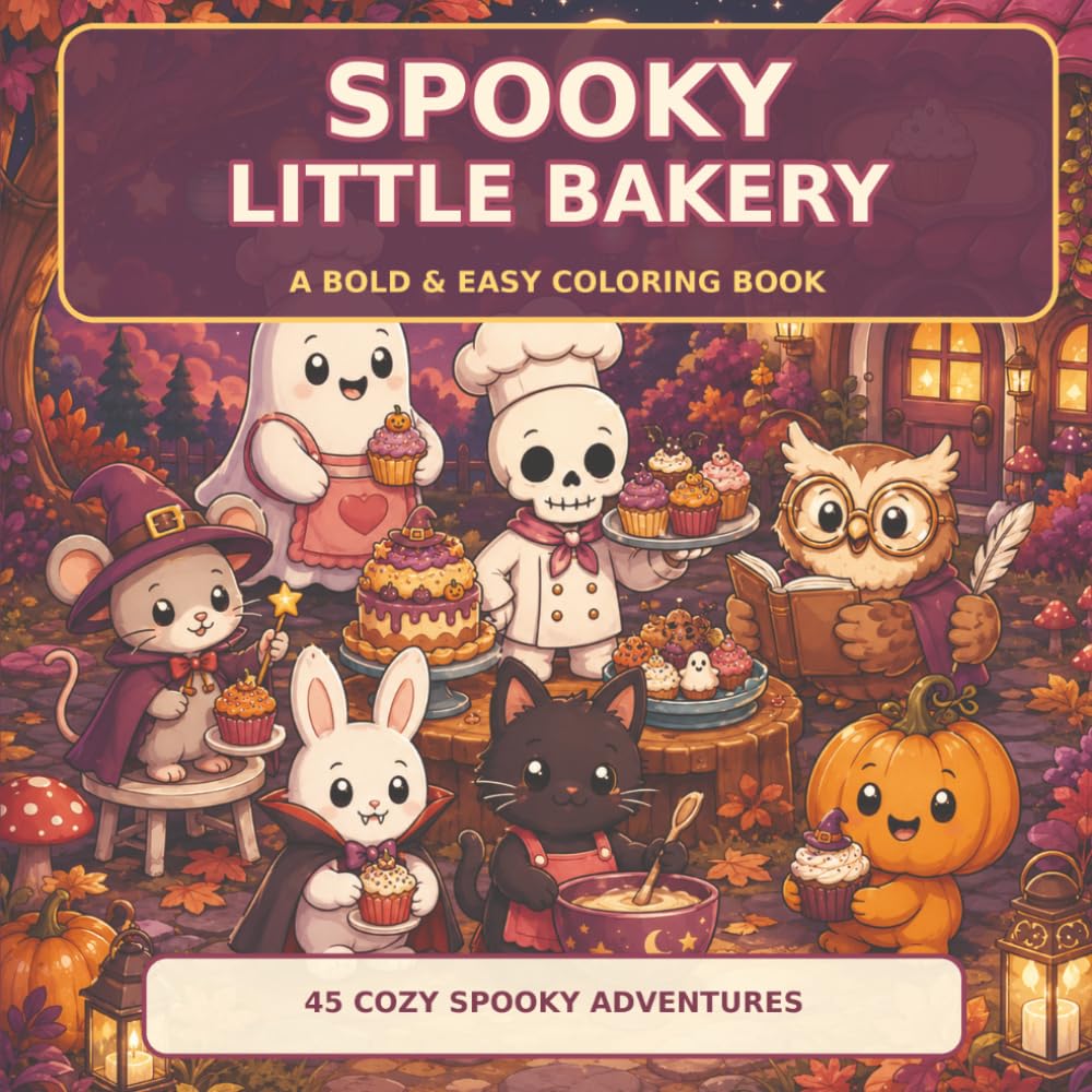 Spooky Little Bakery: A Bold & Easy Coloring Book