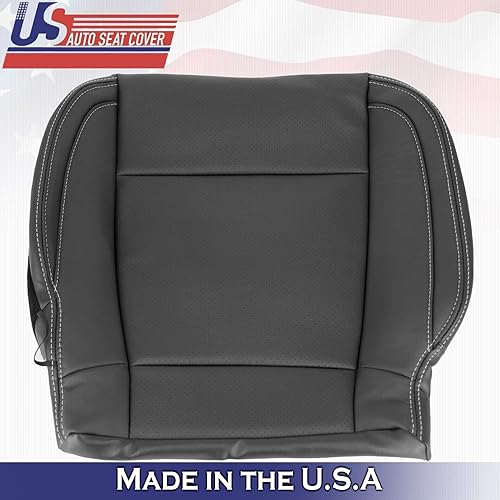 Miniatura 5 de U.S.AutoSeatCover 2015 2016 2017 for Ford F150 Lariat Passenger Top Bottom Leather Seat Covers BLK